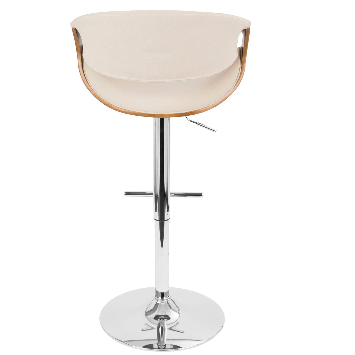 Curvo - Mid Century Modern Adjustable Barstool With Swivel With Straight T Footrest, photo 25 of 25