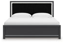 Zuraleus - Upholstered Panel Platform Bed With Roll Slats