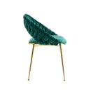 Accent Chairs Set of 2, Velvet Side Chairs with Gold Legs, Mid-Century Upholstered Dining Chairs for Living Room, Kitchen, Bedroom, Beauty Room