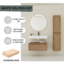Modern Imitative Wall Mounted Bathroom Vanity With Resin Sink & 2 Side Cabinet, Soft Close Drawer - Imitative Oak by HouseOfZazla