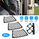 3Pcs Mesh Pockets Seat Side Back Wallet Phone Storage Net Bag Framed Stretch Car Bus Organizer Holder For Auto RV SUV Boat