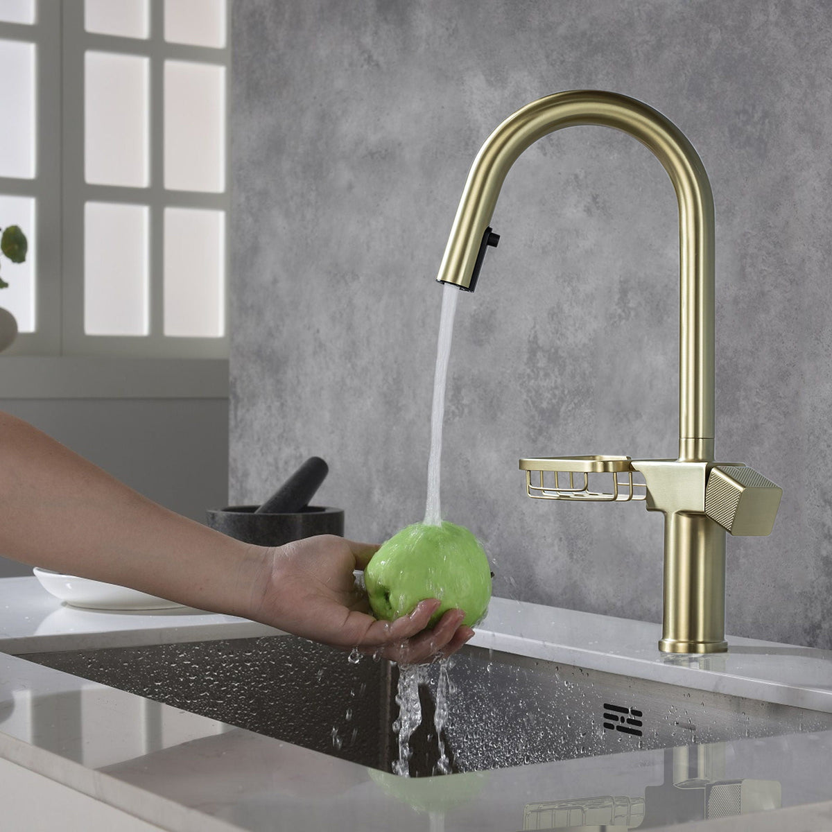 Cincosky - High Arc Pull Down Kitchen Faucet, Single Hole, photo 13 of 14