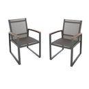 Aresha Metal Outdoor Dining Armchair (Set of 2) - Gray by HouseOfZazla
