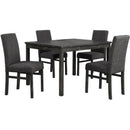 5 Piece Transitional Dining Set With Table And Upholstered Chairs by HouseOfZazla