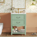 Wave Design Bathroom Vanity With Sink, 2 Drawers And Open Shelf by Unique Piece Furniture