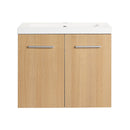Floating Bathroom Vanity With Sink, Wall Mounted Double Door Storage