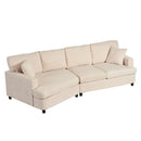 3 Seat Streamlined Sofa with Removable Back and Seat Cushions and 2 pillows, for Living Room, Office, Apartment