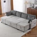 Sectional Sofa Bed With Pull Out Sleeper, USB Ports, Cup Holders by Unique Piece Furniture