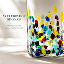Hand Blown Mexican Drinking Glasses – Set of 6 (Climbing Confetti) by The Wine Savant