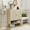 2 Door Shoe Rack, Freestanding Modern Shoe Storage Cabinet, for Entryway