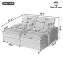 Convertible Loveseat Sofa With Storage, USB Ports, Cup Holders
