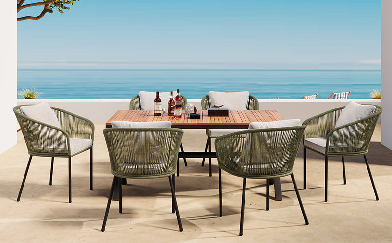 Walker Edison | All-Weather Outdoor 7 Pieces Patio Dining Set