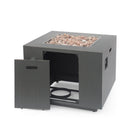 33" Outdoor Iron Square Propane Fire Pit - Brushed Brown
