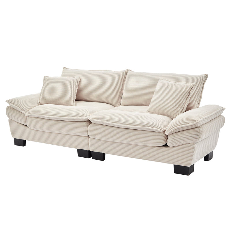 Walker Edison | Corduroy Cloud Loveseat Couch