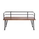 Outdoor Bench With Powder Coated Iron Frame - Teak by HouseOfZazla