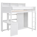 Loft Bed With Built In Desk, Storage Shelves, And Wardrobe by HouseOfZazla