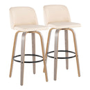 Toriano - Fixed Height Contemporary Barstool With Swivel With Round Footrest (Set of 2) by HouseOfZazla