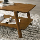 Metz - Mid-Century Modern Wood Shelf 3 Piece Coffee Table Set - Walnut by HouseOfZazla