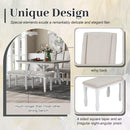 6-Piece Classic Dining Table Set, Rectangular Extendable Dining Table with two 12"W Removable Leaves and 4 Upholstered Chairs & 1 Bench for Dining Room (Brown+White)