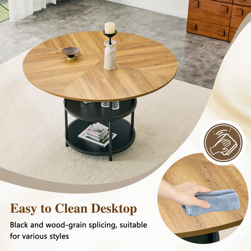 47.3-Inch Diameter Modern Splicing Circular Dining Table, photo 6 of 10