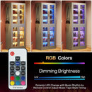 Bookcase With Doors And LED Lighting, 8 Adjustable Shelves Storage Cabinet by HouseOfZazla