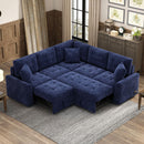 L-Shape Sofa Bed Pull-Out Sleeper Sofa With Wheels, USB Ports, Power Sockets For Living Room by HouseOfZazla