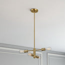 Trellis - 4 Lights Modern Gold Chandelier Vintage Pendant Fixture For Living Room - Clear / Gold