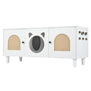 Furniture Style Cat Cabinet Cat Litter Box With Sisal Scratching Door - Cream White by HouseOfZazla