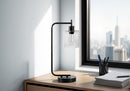 Lighting, Table Lamp, USB Port Included, Glass Shade, Modern - Black by HouseOfZazla