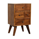 4 Drawer Multi Bedside Table - Chestnut by Unique Piece Furniture