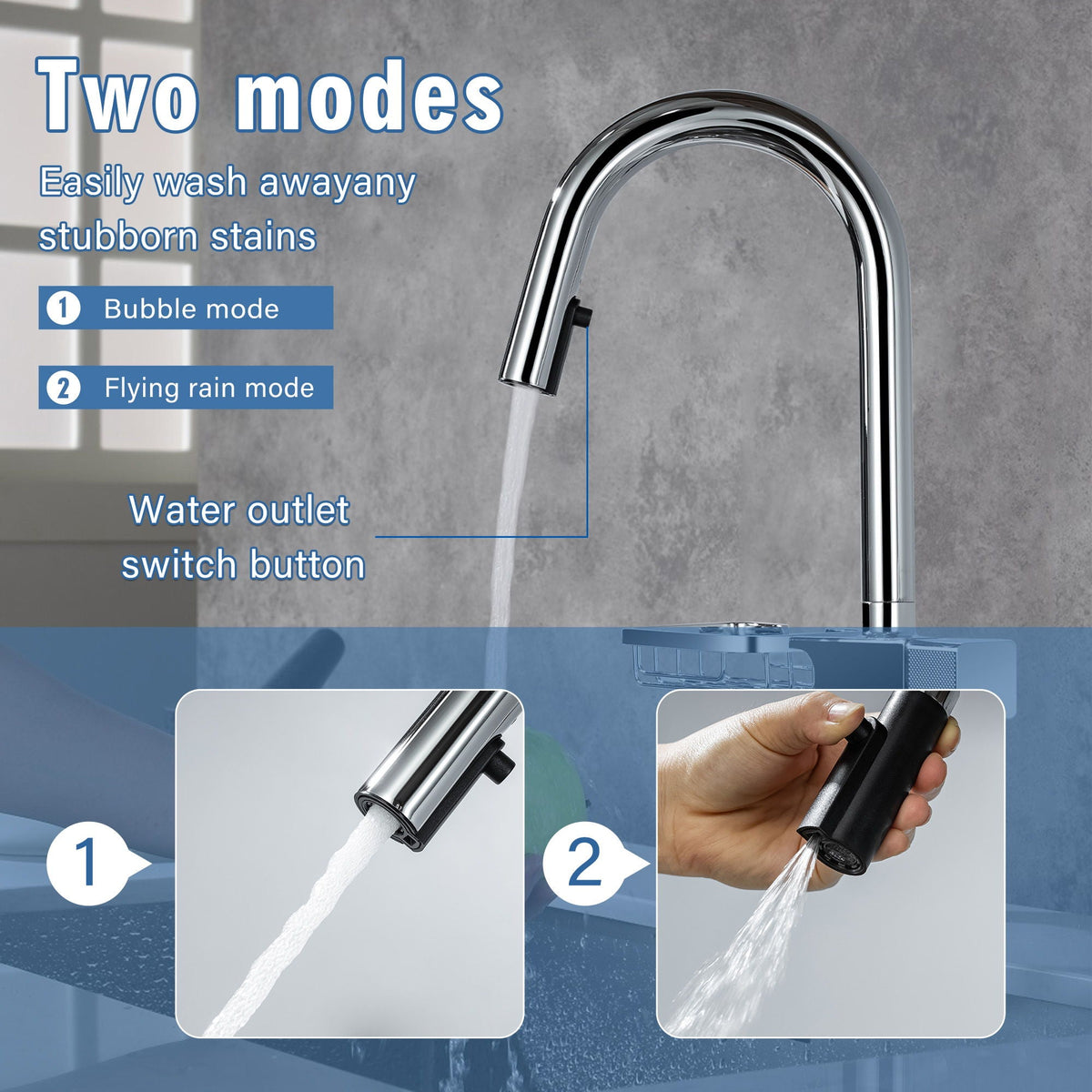 Cincosky - High Arc Pull Down Kitchen Faucet, Single Hole, photo 14 of 14