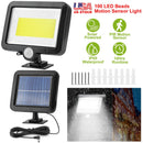 Solar Powered Wall Lights Outdoor 100 LED Beads Motion Sensor Lamp IP65 Waterproof Dusk To Dawn Sensor Light For Front Door Deck