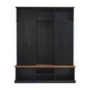 Entryway Hall Tree With Bench, 3 Top Cubbies & Bottom Storage Space