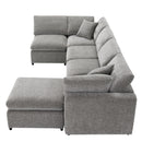 Modern Modular Cloud Sofa Bed, 6 Seat Sectional Couch Set With Ottoman, Free Combination, Convertible U Shaped Sleeper Sofa For Living Room by HouseOfZazla