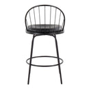 Riley - Claire Farmhouse Fixed Height Counter Stool With Swivel With Round Footrest (Set of 2) by Unique Piece Furniture