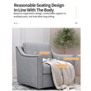 360 Degree Swivel Armchair, Skin Friendly Fabric, Ergonomic Design, Brass Nail Decorative Armchair by Unique Piece Furniture