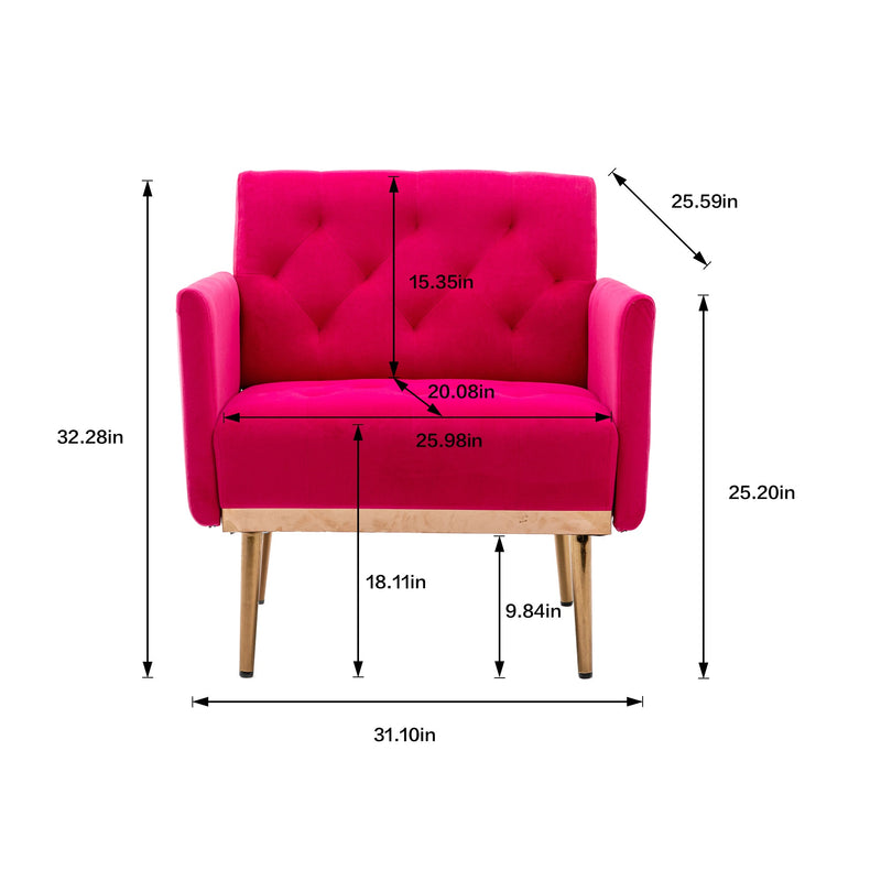 Accent Chair, leisure single sofa with Rose Golden feet