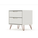 Rockefeller - Nightstand With 2 Drawers - Off White by HouseOfZazla