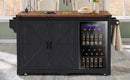 K&K 72" Farmhouse Kitchen Island with Fridge Storage Space & Power Outlet