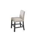 Upholstered Counter Dining Chair, Nailhead Trim (Set of 2) - Natural by HouseOfZazla