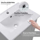 Modern Small Bathroom Vanity Cabinet With Ceramic Basin, Ample Storage, 1 Soft Close Door by Unique Piece Furniture