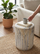 Modern Marble-Look Stool