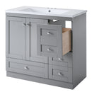Shaker Free Standing Bathroom Vanity Cabinet With Sink, Soft Close Drawers, Soft Close Doors by HouseOfZazla