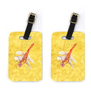 Dragonfly on Yellow Luggage Tag
