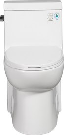 15 1/8 Inch 1.28 GPF 1-Piece Elongated Toilet with Soft-Close Seat - Gloss White 23T03-GW