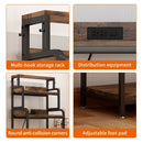 Vintage 4-Tier Mini Fridge Stand with Storage