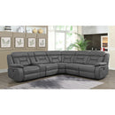 Barton - Upholstered Power Reclining Sectional Sofa - Gray by HouseOfZazla
