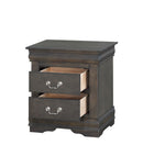 Louis Philippe Dark Gray Finish 2PCS Bedroom Set (E. King)