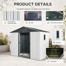 8ft x 4ft Outdoor Metal Storage Shed with Window