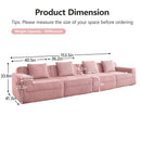 Modular 4 Seat Boneless Sofa, Cloud Sectional Couch